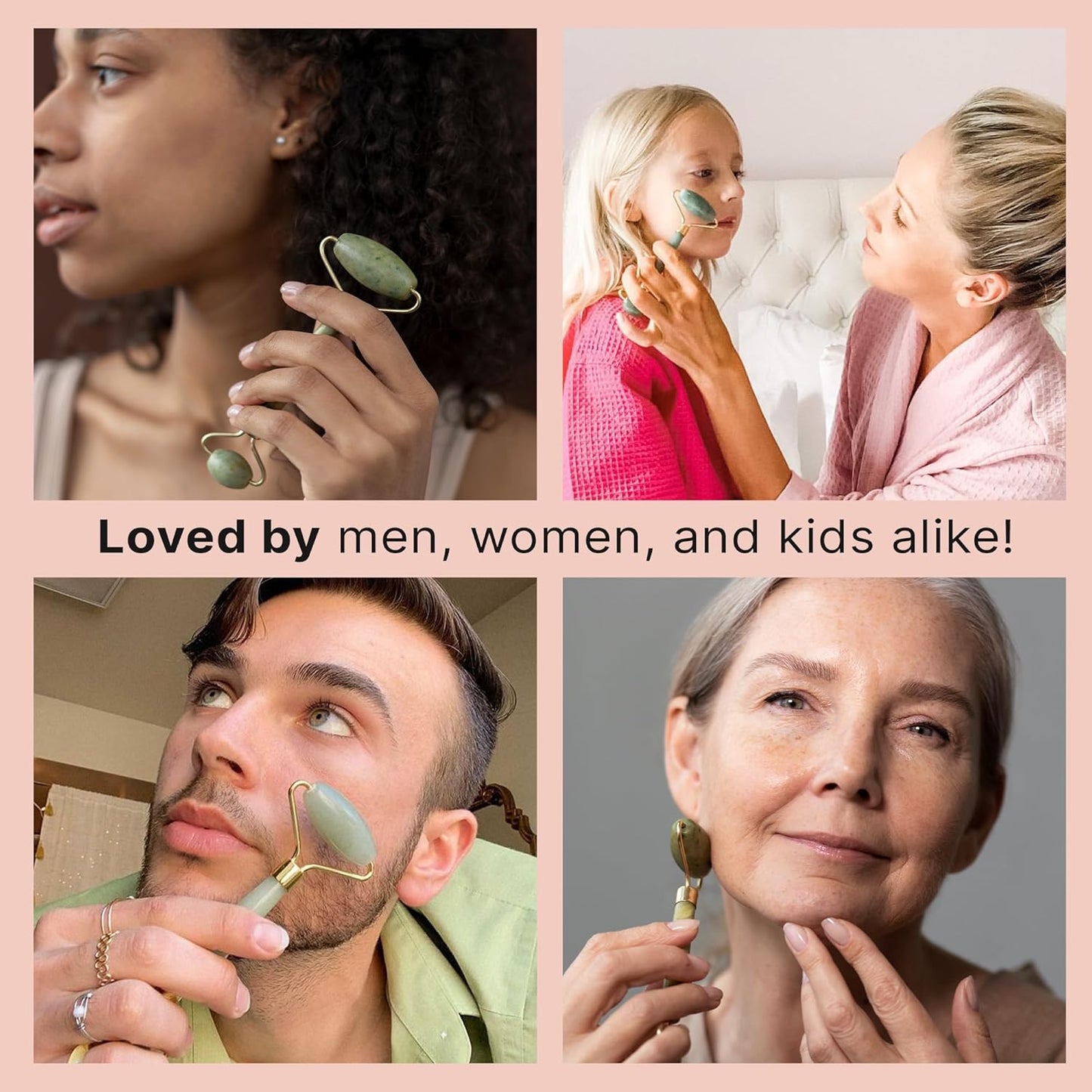 Rose Quartz Facial Roller β Cooling Tool for Puffiness & Glow