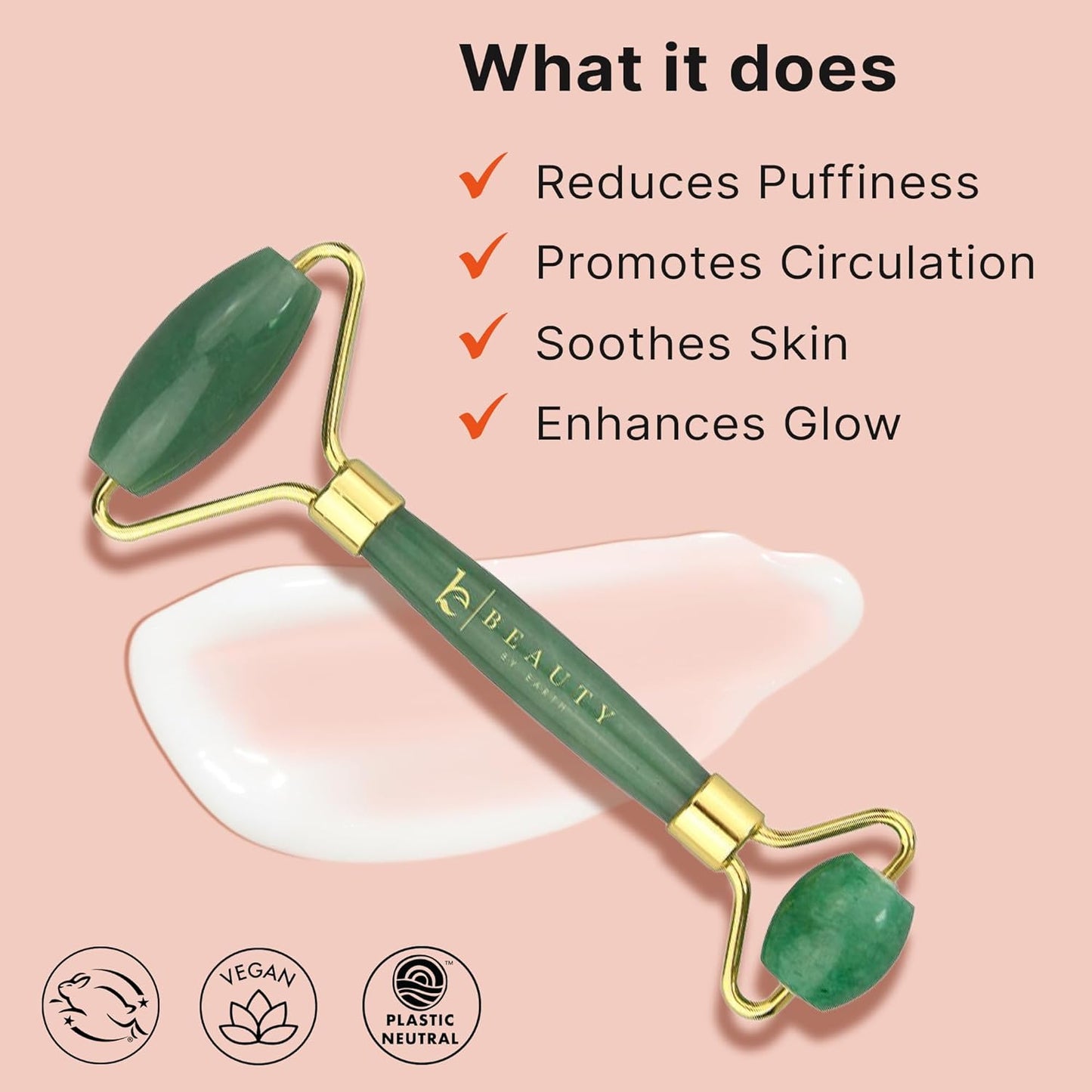Rose Quartz Facial Roller β Cooling Tool for Puffiness & Glow