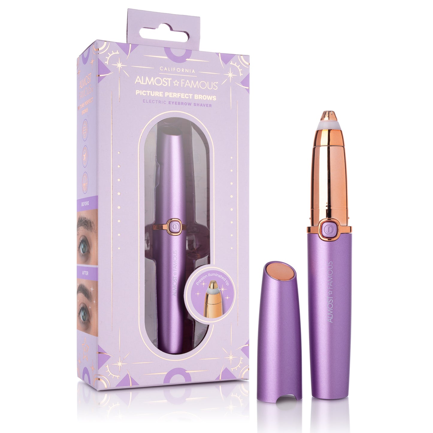 Precision Brow Shavers with Rose Gold accents
