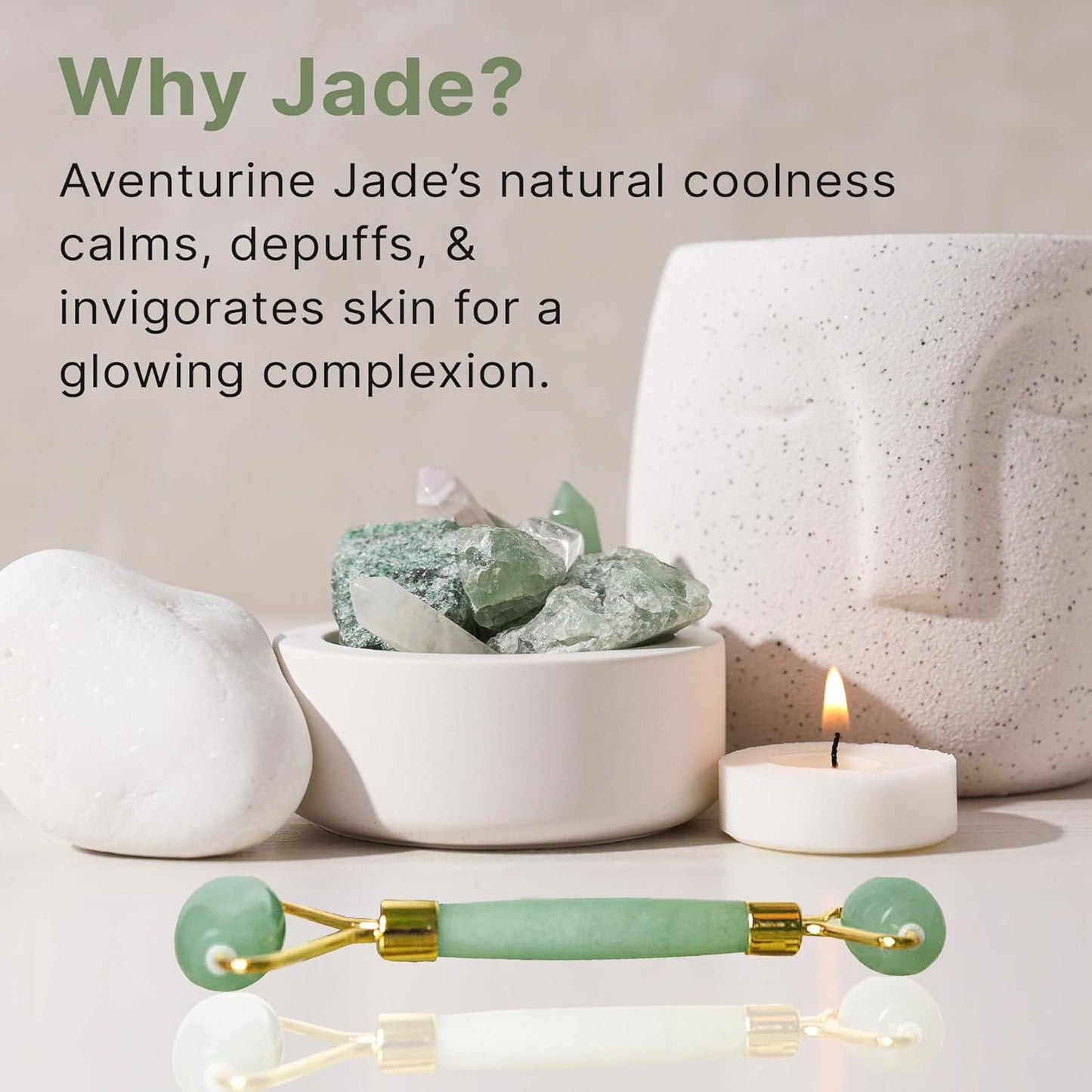 Rose Quartz Facial Roller β Cooling Tool for Puffiness & Glow