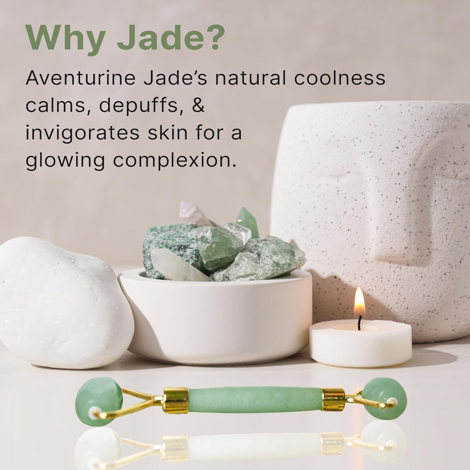 Rose Quartz Facial Roller β Cooling Tool for Puffiness & Glow