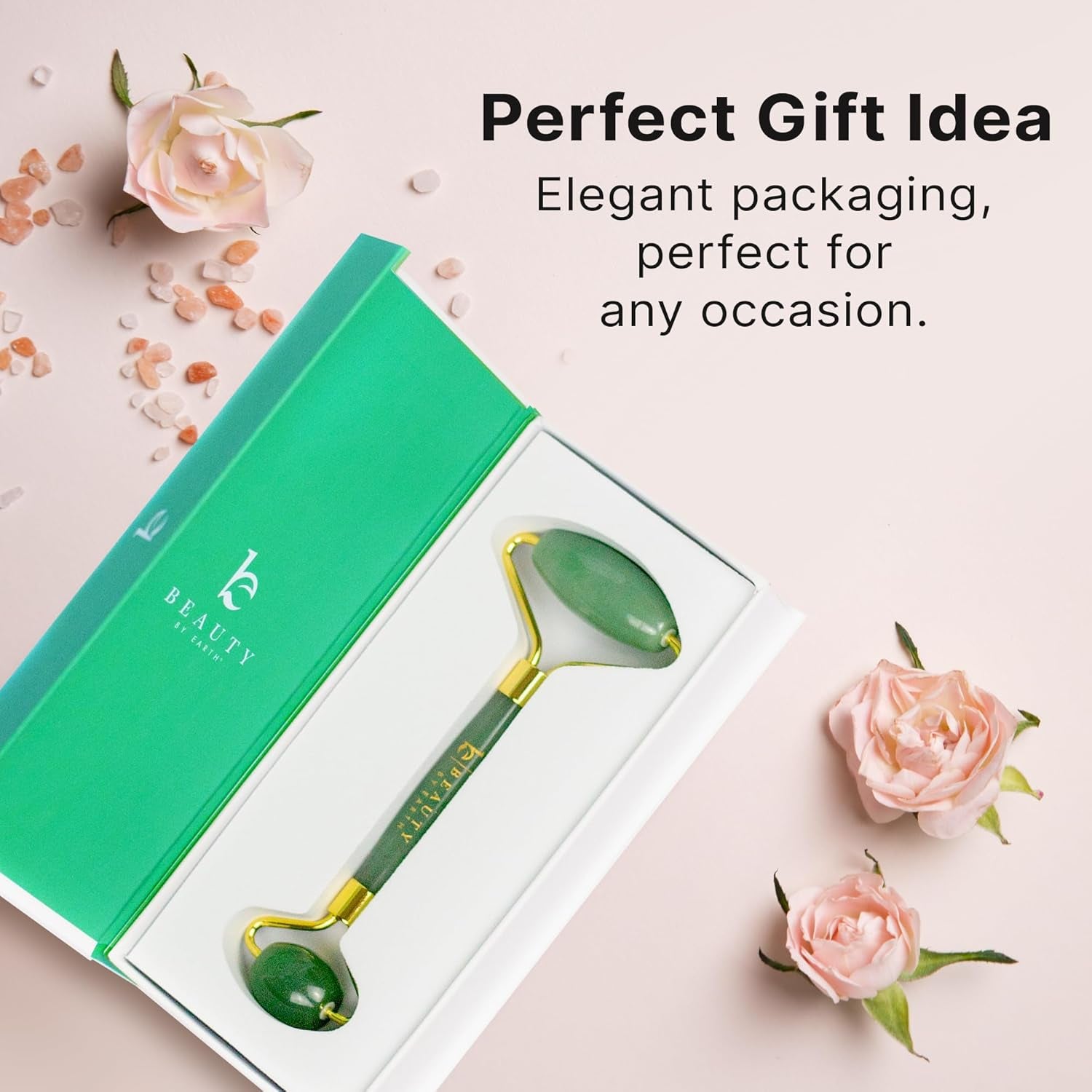 Rose Quartz Facial Roller β Cooling Tool for Puffiness & Glow